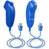 Image de 2pcs Nunchuk bleu foncée compatible pour Manette Nintendo Wii /WII U /WII MINI- QUMOX®