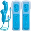 Image de 2x 2 en 1 Manette Wiimote Motion Plus intégré et Nunchunk QUMOX compatible pour Nintendo Wii et Wii U -QUMOX® bleu claire