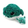 Image de Peluche Gobetou le poisson globe maman et son bébé vert Les Ptipotos