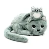 Image de Peluche chat Miaou maman et son bebe vert menthe - les Ptipotos