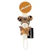 Image de Les Deglingos attache-sucette tigre junior 13 cm en peluche marron