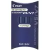 Image de Pilot, Cartouche de rechange + encrier, Cartouches d'encre pour roller V5/V7, bleu (Bleu, 3 pcs)