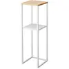 Image de Yamazaki, Support pour plantes + escalier de fleurs, Étagère à 2 niveaux avec plateau en bois TOWER