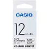 Image de Casio KR-12X1 - Auto-adhésif - noir sur transparent - Rouleau (1,2 cm x 8 m) 1 cassette(s) bande d'étiquettes - pour KL 2000, 60, 7000, 750, 8200