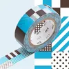 Image de Masking tape rayé carrés bleu et noir - 1,5 cm x 7 m - Masking Tape