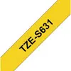 Image de Ruban Brother Tzes641 18mm Adhésif Noir/jaune