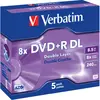 Image de DVD vierge VERBATIM DVD+R Double 8.5GO 5PK Double layer 8x