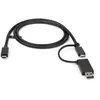 Image de StarTech.com USB-C avec adaptateur USB-A - Compatible Thunderbolt, USB et DisplayPort - PowerDelivery 100 W - M/M - 1 m - Noir