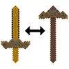 Image de Minecraft 2-en-1 épée-hache à pousser/tirer - MATTEL - Multicolore