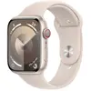 Image de Apple Watch Series 9 GPS + Cellular 45 mm avec boîtier en aluminium Stellaire et bracelet sport Stellaire S/M