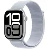 Image de Apple Watch Series 10 GPS 46 mm Aluminium Argent Bracelet Sport Textile Nuée Bleue
