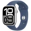 Image de Apple Watch Series 10 GPS + Cellular 46 mm Aluminium Argent Bracelet Sport Denim M/L