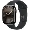 Image de Apple Watch Series 10 GPS + Cellular 46 mm Titane Ardoise Bracelet Sport Noir M/L