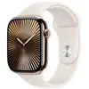 Image de Apple Watch Series 10 GPS + Cellular 46 mm Titane Or Bracelet Sport Lumière Stellaire S/M