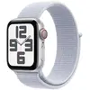 Image de Apple Watch SE GPS + Cellular (2024) 40 mm Aluminium Argent Bracelet Sport Textile Nuée Bleue