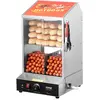 Image de VEVOR Cuiseur à vapeur Hot-Dogs chauffe-petits pains électrique à 2 niveaux 37 L