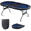 Image de VEVOR Table de Poker Casino Ovale Pliable 214cm 10 Joueurs Blackjack Texa Holdem