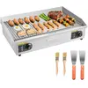 Image de VEVOR YS-730-EU - 72,5x40 cm - 4400 W - Inox - Plaque fonte 8 mm - Température 50-300 °C - Surface mi-rainurée mi-plate.