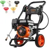 Image de VEVOR 170D - 3400 PSI 10 L/min - Moteur 210 cm³ - Pompe aluminium - 5 buses - Tuyau 8 m - Roues 9 pouces