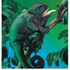 Image de Marionnette caméléon en tissu - Vert