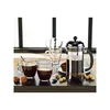 Image de BODUM Cafetière à piston 8 Tasses Chromée & Noire - Chambord + 4 mugs 35 cl