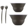 Image de Lot de 2 saladiers 3l/4.9l avec couvercle + couverts marron - K2551-451-143S-1 - Topee - BODUM