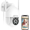 Image de Caméra de Surveillance ANRAN 360°PTZ,Audio Bidirectionnel,Vision Nocturne Couleur,Blanc