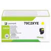 Image de Toner laser original Lexmark 702HYE 70C2XYE jaune très haute capacité corporate
