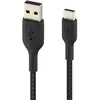 Image de Belkin Câble USB vers USB-C 18W Nylon Tressé 15cm Charge et Synchro Noir