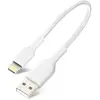 Image de Câble USB vers Lightning MFI Charge Synchronisation Compact 15cm Belkin Blanc