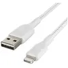 Image de Belkin Câble USB vers Lightning MFi 18W Nylon Tressé 2m Charge et Synchro Blanc