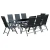 Image de Table de jardin et 8 chaises en aluminium RIMINI