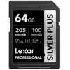 Image de LEXAR Carte SD Silver Plus UHS-1 64Go V30 R205/W100