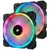 Image de Corsair LL Series, LL140 RGB, 140mm Dual Light Loop RGB LED PWM Fan, 2 Fan Pack with Lighting Node PRO