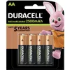Image de Pack de 4 Piles Rechargeables Duracell AA 2500mAh