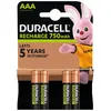 Image de Pack de 4 piles rechargeables Duracell AAA NiMH 750 mAh Noir et Orange