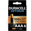 Image de Pack de 6 piles Duracell Optimum AAA 1,5 V LR03 Noir