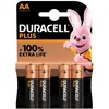 Image de Pack de 4 piles alcalines Duracell Plus AA 1,5V LR06 Noir