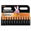 Image de Pack de 12 piles alcalines Duracell Plus PowerBoost MN1500 AA 1,5V LR6 Noir et Orange