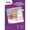 Image de Pack 6 Stickers transparents A4 Avery