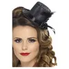 Image de Mini Chapeau Noir Avec Ruban Et Plume - Noir