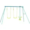 Image de Portique metal tp toys 2 balancoires / vis-a-vis / kit d'ancrage h.185 cm