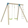 Image de Portique BALANDIER 2 balançoires - échelle corde - kit d'ancrage - bois FSC® h224 cm