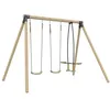 Image de Portique BARBICHE 2 balançoires - vis-à-vis - kit d'ancrage - bois FSC® h224 cm