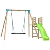 Image de Station ALYSSE balançoire nid - toboggan - kit d'ancrage - bois carré FSC® h243 cm