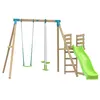 Image de Station AUBÉPINE balançoire - vis-à-vis - toboggan - kit d'ancrage - bois carré FSC® h243 cm