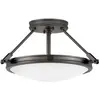 Image de Elstead Lighting, Plafonnier, Elstead Collier Deckenleuchte E14 3-fach Schwarzes Oxid Glas klar mit Luftbläschen (E14)