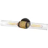 Image de Elstead Lighting, Plafonnier, Elstead Ellison Wandleuchte E27 2-fach Schwarz mit Heritage-Messing Glas klar IP44 (E27)