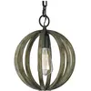 Image de Elstead Lighting, Suspension, Allier Suspension E27 Météo Bois de chêne, fer forgé antique (E27)