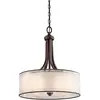 Image de Elstead Lighting, Suspension, Lacey suspension E27 4x Mission Bronze clair Umbra, couleur terre, métal givré (E27)